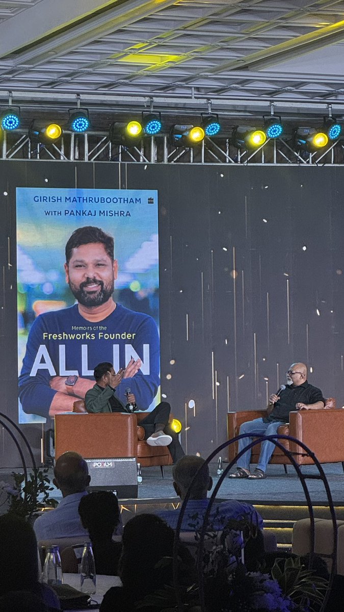 Hari / Pickyourtrail (@haripyt) on Twitter photo Some excerpts from the fire side chat with -
Worklife integration and not balance. When work is play, you enjoy it.
Invest in workplace relationships. Its not worth being competitive all the time.
Happy 50th <a href="/mrgirish/">Girish Mathrubootham</a> thanks for all the support and inspiration. Some excerpts from the fire side chat with -
Worklife integration and not balance. When work is play, you enjoy it.
Invest in workplace relationships. Its not worth being competitive all the time.
Happy 50th <a href="/mrgirish/">Girish Mathrubootham</a> thanks for all the support and inspiration.