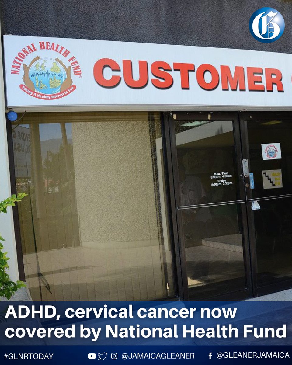 JamaicaGleaner's tweet image. Attention Deficit Hyperactivity Disorder and cervical cancer are now covered under the National Health Fund’s card programme, the government agency has announced.

Read more: jamaica-gleaner.com/article/news/2… #GLNRToday