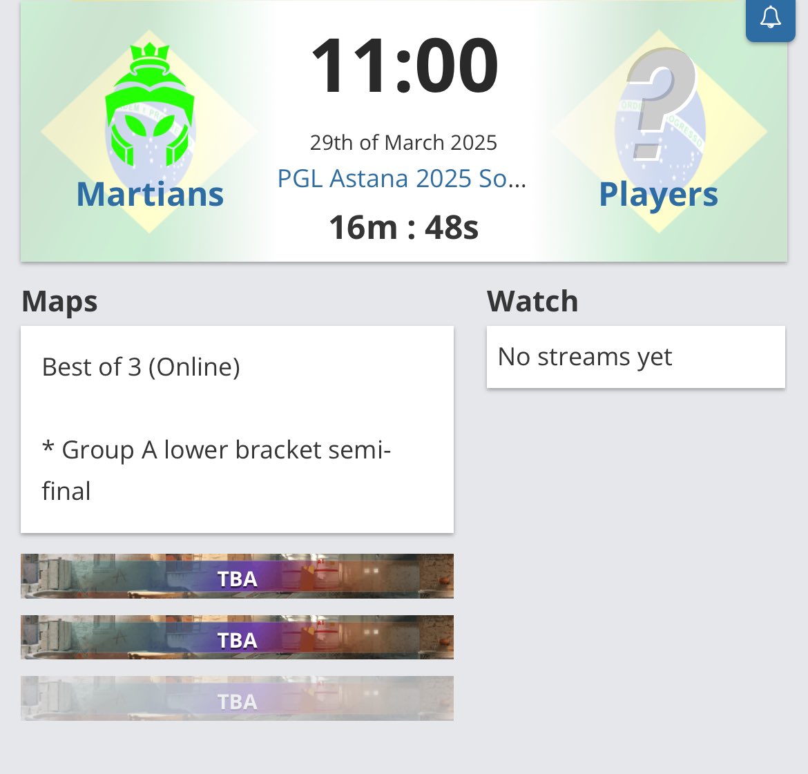 martiansgg's tweet photo. E JÁ VAI COMEÇAR!!!!

Nossa querida MARTIANSSSSS enfrentará a Players valendo a sobrevivência no @pglesports Astana SA!

VAMOS COM TUDO CLÃ
@pedfps 
@Dexterssf 
@Bpgfps 
@shinecs_ 
@hitagizin 

📺: Não tem… Se alguém souber de alguma me avisa https://t.co/fc3VPHL1Fr