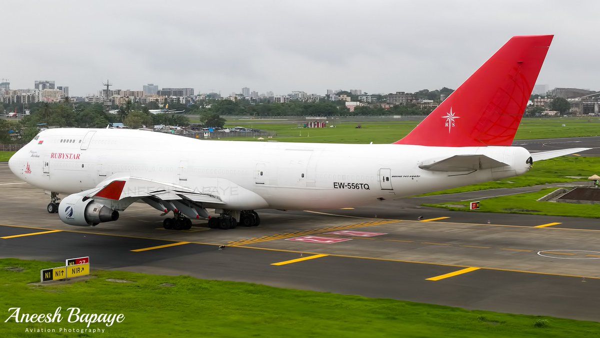 aneesh_bapaye's tweet image. #RubystarAirways @BoeingAirplanes 747-409(BDSF) [EW-556TQ] named &apos; Princess Kristina&apos; taxing to rwy27 at @CSMIA_Official Mumbai as RSB4735 / RSB4735 to Zhukovsky Airport (ZIA) , #Moscow . 

#rubystar #aquilineinternational #boeing #boeing747 #MumbaiAeroFrames #GatewayToGoodness