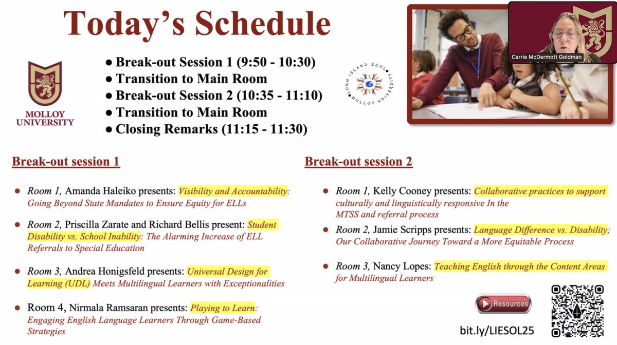 A fantastic opening session for the annual Long Island ESOL Symposium today! Dr. Honigsfeld and Dr. Cohan shared highlights from their latest book  Collaboration for Multilingual Learners with Exceptionalities: We Share the Students. #LIESOL  #ewlinguists #ewlearns