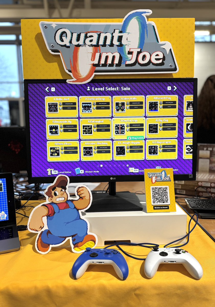 #screenshotsaturday I’m demoing Quantum Joe at <a href="/TorontoGameExpo/">Toronto Game Expo</a> today! All set and ready to go, come check it out!