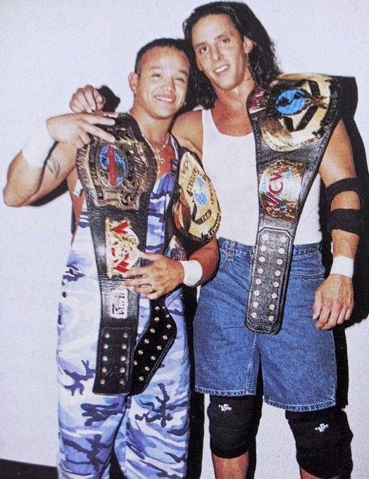 wrestle_hist's tweet photo. 3/29/1999
Billy Kidman & Rey Mysterio defeated Chris Benoit & Dean Malenko to become the new the WCW World Tag Team Champions on Nitro from the Air Canada Center in Toronto, Canada.
#WCW #WCWNitro #BillyKidman #ReyMysterio #Booyaka619 #ChrisBenoit #TheCrippler #DeanMalenko https://t.co/He96N7WmDO