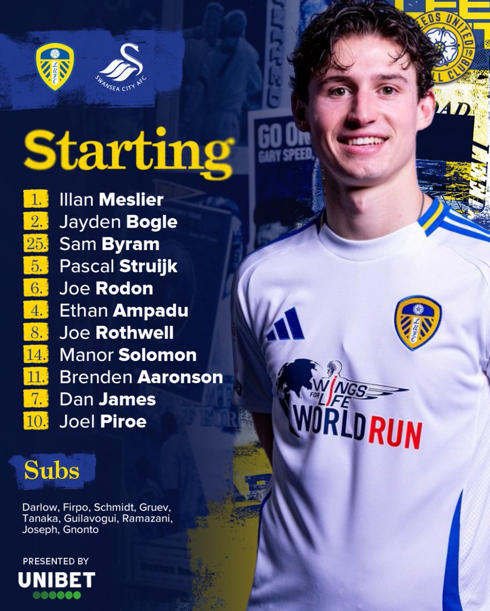 LUFC's tweet image. 📋 Your #LUFC Starting XI...