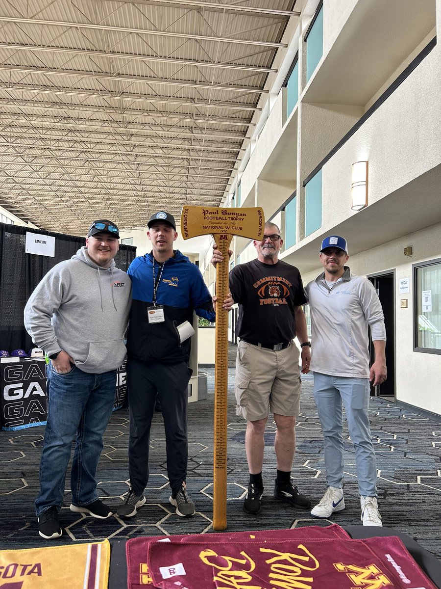 Great 2 days spent with Petermeier family Coaching tree at MFCA Coaches Clinic… Off to Gopher Practice and help Row the Boat!