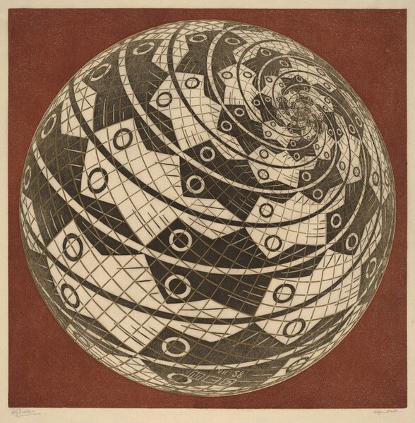 M.C. Escher, Sphere Surface with Fish.
nga.gov/collection/art…