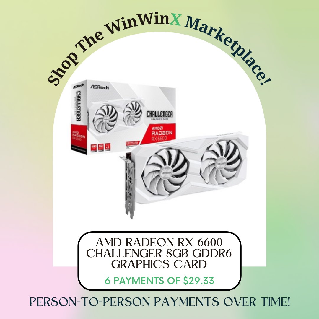 WinWinXPayments's tweet photo. Upgrade your rig the smart way! Get the graphics card you need on #WinWinX and make interest-free #PaymentsOverTime. 💰💻 Support the Win-Win community, where everyone wins! 🚀🛍️ #GamingSetup #GraphicsCard #ShopSmart #AMD #Ryzen #NoInterest #WinWin #TechDeals #PeopleHelpingPeople #OnlineMarketplace #BuyNowPayLater