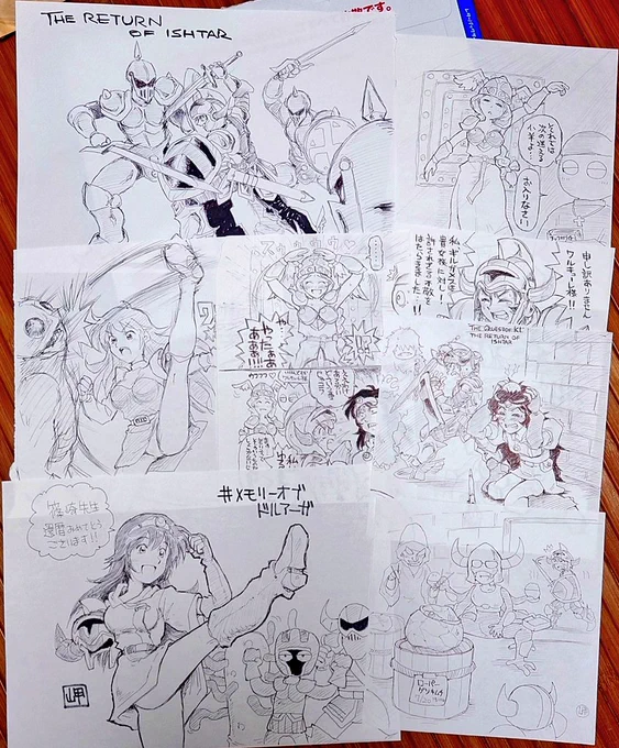 先日レゲットで出したドルアーガ本もう無かった…というリプライを岬さんに頂いたので「デカいロボギルのイラストと交換しましょう!」とDMを送ると今までお描きになったドルアーガ系のイラスト全部送ってきたんですけど?!😲
#ドルアーガの塔40周年 
