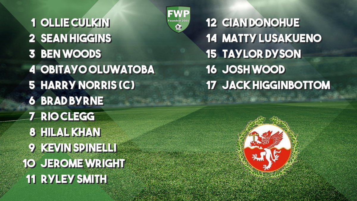 Trafford FC (@fctrafford) on Twitter photo TRAFFORD: Culkin Higgins Woods Oluwatoba Norris (C) Byrne Clegg Khan Spinelli Wright Smith; SUBS: Donohue Lusakueno Dyson Wood Higginbottom <a href="/PitchingIn_/">Pitching In</a> TRAFFORD: Culkin Higgins Woods Oluwatoba Norris (C) Byrne Clegg Khan Spinelli Wright Smith; SUBS: Donohue Lusakueno Dyson Wood Higginbottom <a href="/PitchingIn_/">Pitching In</a>