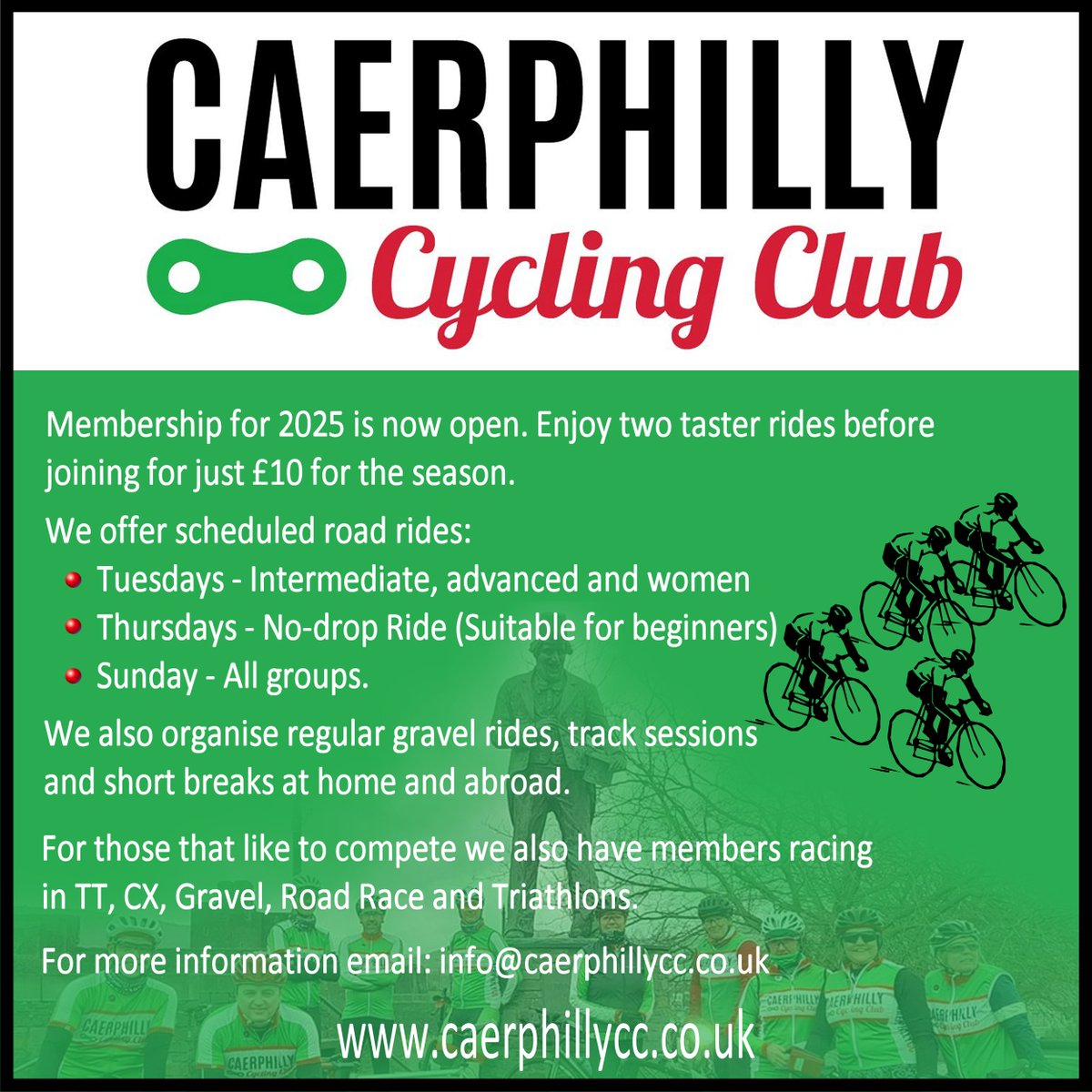 Club membership runs from April 1st and we're not joking.
Tuesday and Thursday evening rides officially restart next week.

Happy cycling.