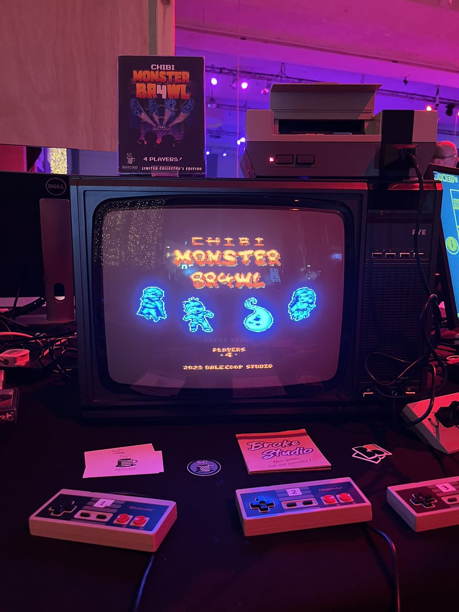 My latest game, Chibi Monster Brawl, a NES party game where up to 4 players battle in an arena, is now available for pre-orde at Homebrew-Factory!

➡️ More info on this exclusive edition: homebrew-factory.com/nes/136-chibi-…

#NES #homebrew #nesdev #NESmaker #indiegames #gamedev #ファミコン