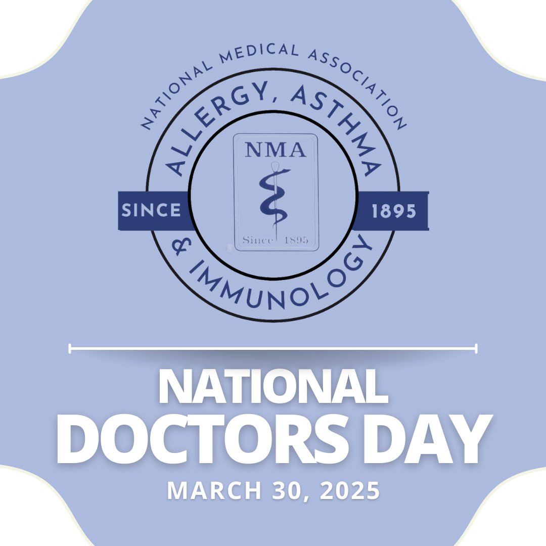 NMAAllergy's tweet photo. This #NationalDoctorsDay, we salute the allergists and immunologists who are helping patients breathe easier, live fuller lives, and overcome chronic conditions with expert care and compassion. We celebrate your dedication to excellence and advocacy in allergy and asthma care. https://t.co/YTSUOdC5Qf