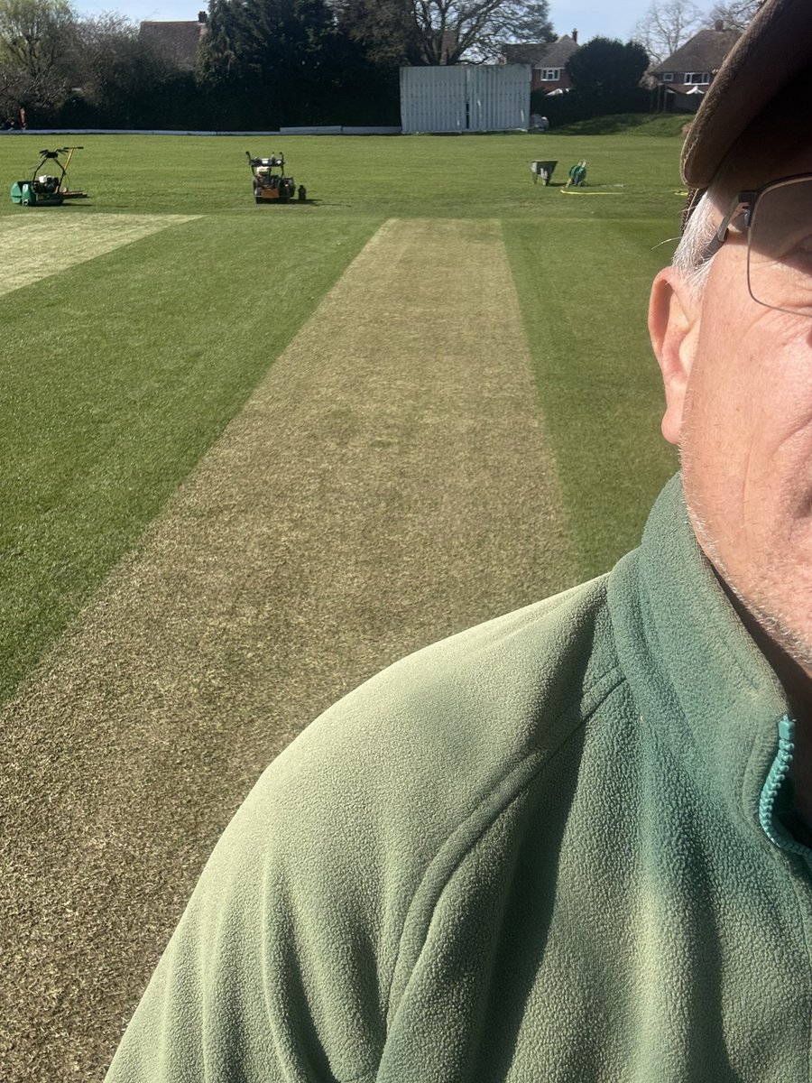 Here we go , pitch prep started at <a href="/braintreecc/">Braintree CC 🐬🐬</a> . Practice next Saturday