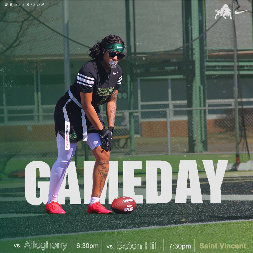 •𝔾𝕒𝕞𝕖𝕕𝕒𝕪•

We hit the road for our first set of games of the season!! 

🆚: Allegheny College, Seton Hill
⏰: 6:30pm, 7:30pm
📍: Saint Vincent College 

#RollBison #Gameday 🦬🏈