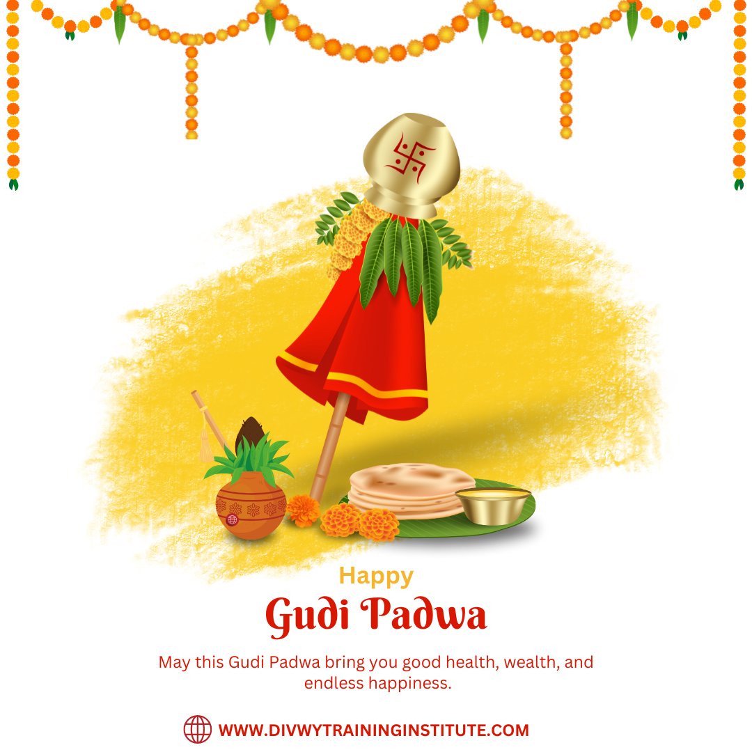 DivwyDMTraining's tweet photo. 🌸✨ Happy Gudi Padwa! ✨🌸

May this auspicious occasion bring joy, prosperity, and new beginnings into your life. 🏡🌿 Let's celebrate the spirit of Maharashtrian New Year with love, happiness, and positivity! 🎉🥭

#HappyGudiPadwa #GudiPadwa2025 #NewBeginnings #FestiveVibes https://t.co/Xz2ZCsc7ba