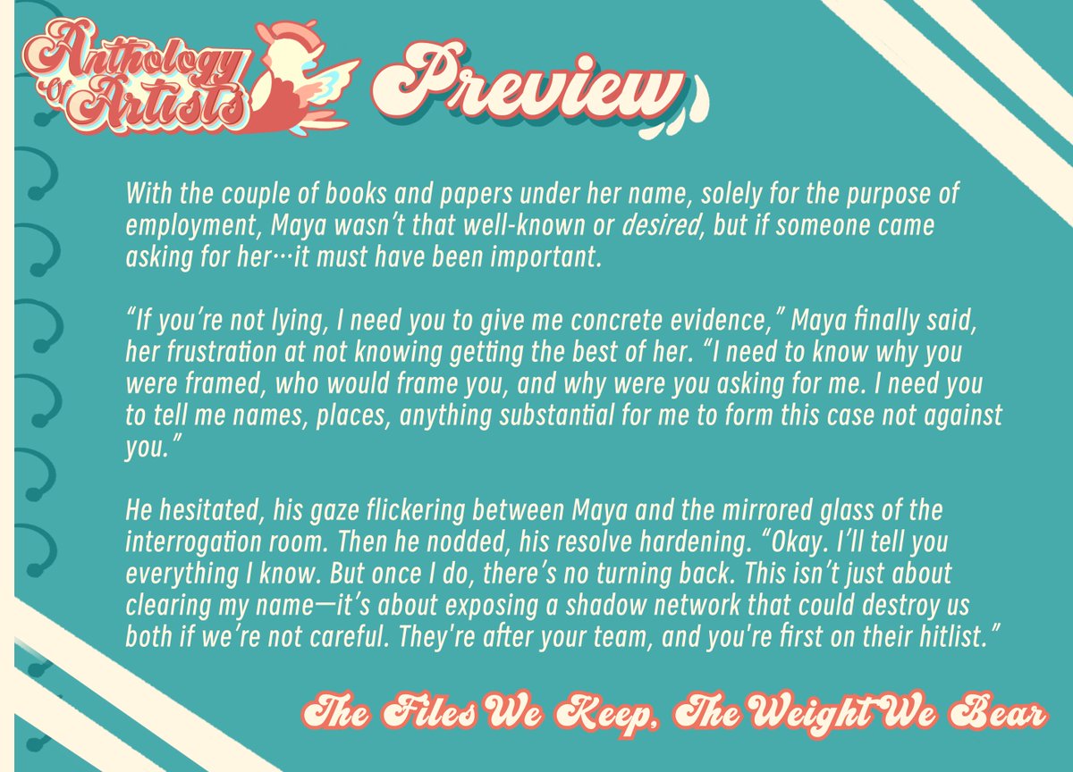 🌈 PREVIEWS 🌈

Shooting like a star across the sky, our next sparkling sneak peek comes from our skilled writer, Star! This story is sure to shine bright, and you're in luck, because this is one sighting that you can't miss— just be here in FIVE DAYS, April 5th!

☘️ <a href="/Astralis_01/">Star~commissions open</a>