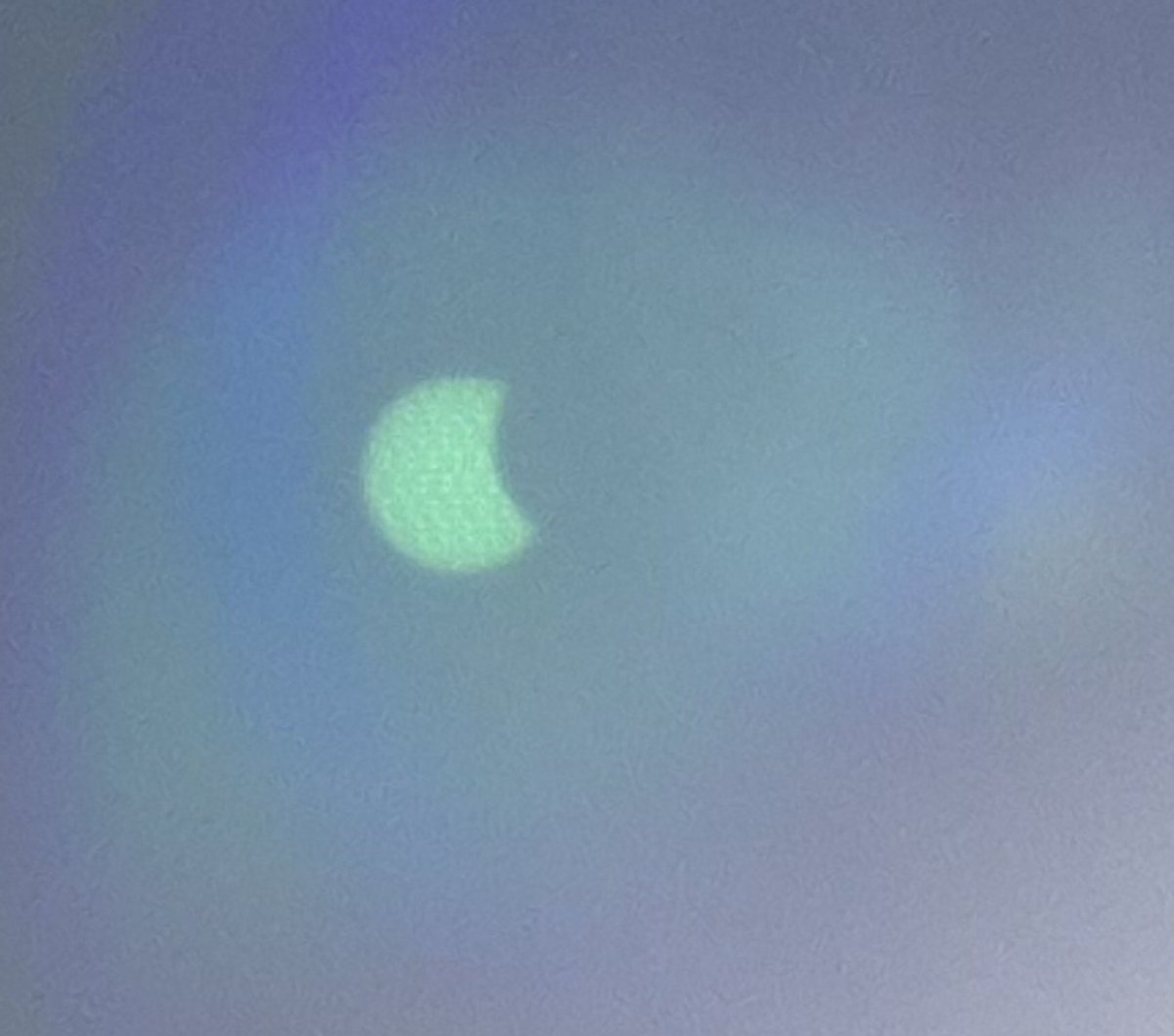 This was the best shot I got of the eclipse. It's actually being reflected in the lens flare, I had to crop the sun out. 

#Eclipse2025