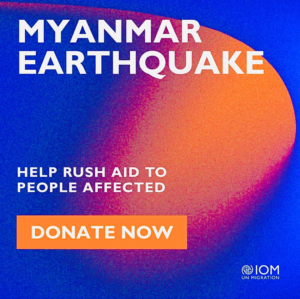 IOM Asia-Pacific (@iomasiapacific) on Twitter photo M7.7 earthquake has hit #Myanmar impacting Thailand and other countries.
Hundreds are feared dead. Thousands more are injured and displaced, with their houses and communities devastated.
Help us reach people in need.
Donate Now: donate.iom.int M7.7 earthquake has hit #Myanmar impacting Thailand and other countries.
Hundreds are feared dead. Thousands more are injured and displaced, with their houses and communities devastated.
Help us reach people in need.
Donate Now: donate.iom.int