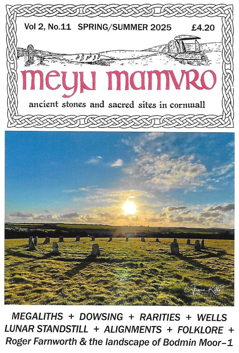 Delighted that my photograph of the Merry Maidens stone circle at sunset features on the cover of the Spring/Summer 2025 issue of Meyn Mamvro - a magazine that explores the ancient stones, sacred sites and earth mysteries of Cornwall. 

meynmamvro.co.uk
#Cornwall