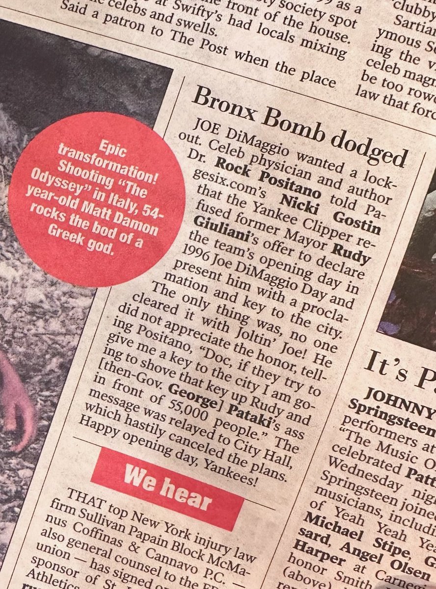 The day “Joe DiMaggio Day” was cancelled before even being proclaimed. Joe was a huge admirer and fan of Rudy but he believed a Key should be for people who didn’t already rule NY and snag 9 World Series titles! He had a unique mindset, with words hitting as hard as his baseball.