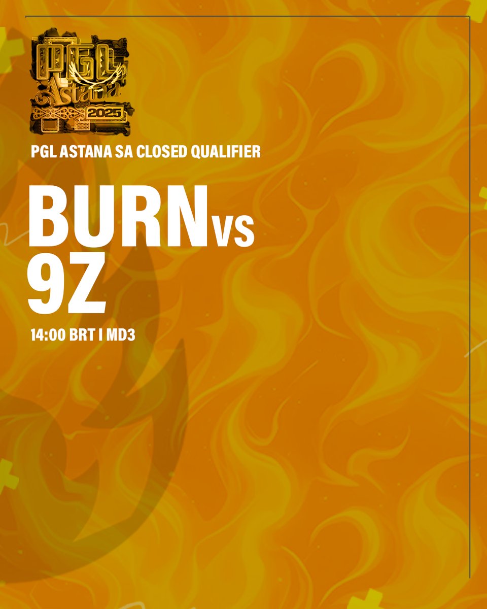 BURN (@burnggoficial) on Twitter photo Seguimos vivos na lower! Hoje tem BURN🔥 em campo.
🏆 PGL Astana Closed
🆚 <a href="/9zTeam/">9z Globant</a>
🎥 Twitch.tv/forg1
⏰ 14h
Contamos com a torcida de todos vocês 💛 Seguimos vivos na lower! Hoje tem BURN🔥 em campo.
🏆 PGL Astana Closed
🆚 <a href="/9zTeam/">9z Globant</a>
🎥 Twitch.tv/forg1
⏰ 14h
Contamos com a torcida de todos vocês 💛