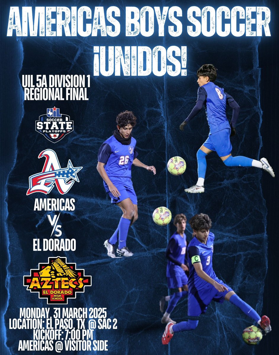 Americas Boys Soccer (@americas_soccer) on Twitter photo 🏆5A Regional Final🏆
Hard work, dedication, and passion. Let’s go Americas Boys Soccer!!! 1 2 3 UNIDOS!!
<a href="/Americas_HS/">Nancy Torres</a> 🏆5A Regional Final🏆
Hard work, dedication, and passion. Let’s go Americas Boys Soccer!!! 1 2 3 UNIDOS!!
<a href="/Americas_HS/">Nancy Torres</a>