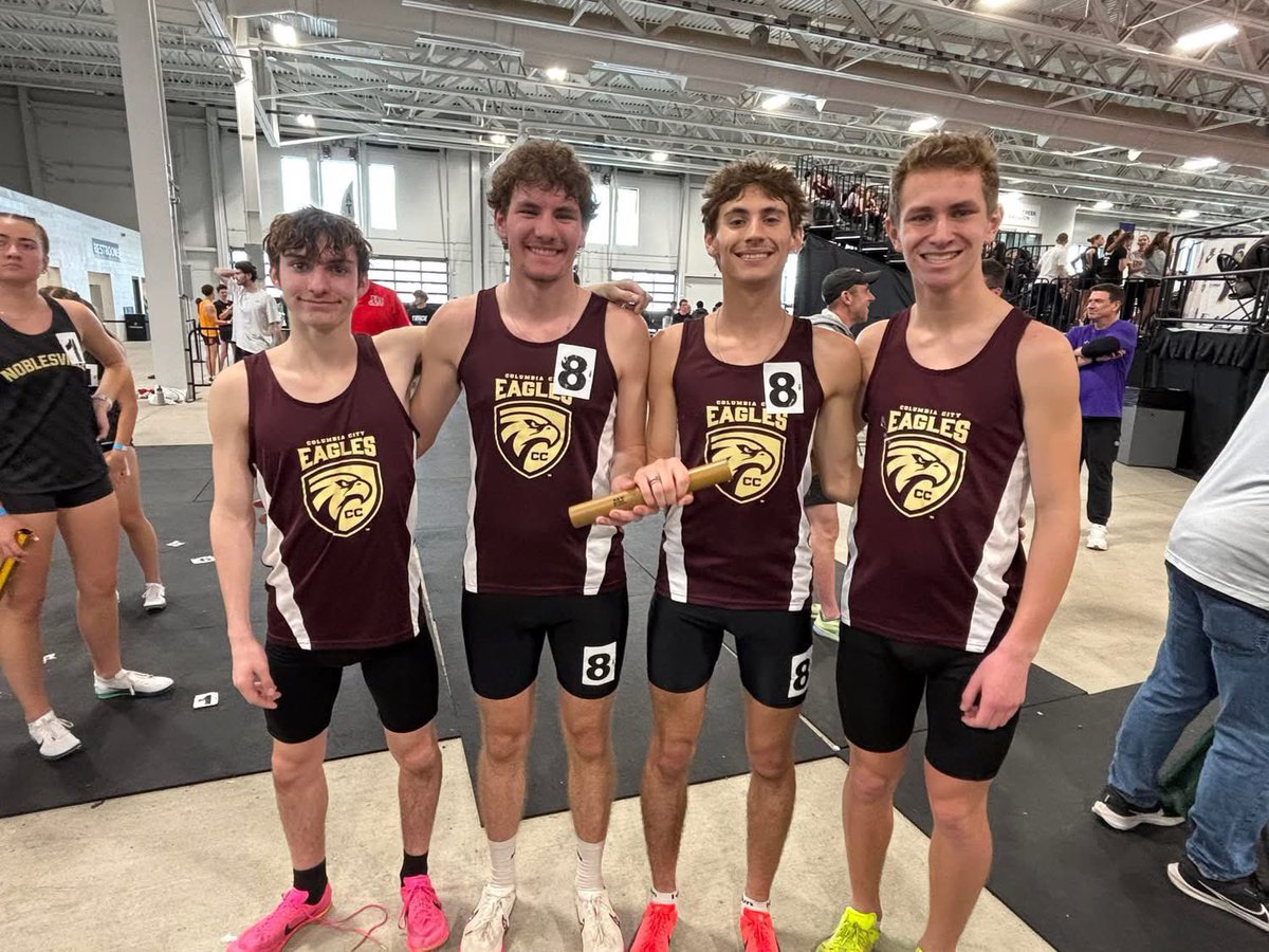 These guys had a fantastic day today. They moved to 6th on the leaderboard in the 4x800 with their performance at the Hoosier State Relays.