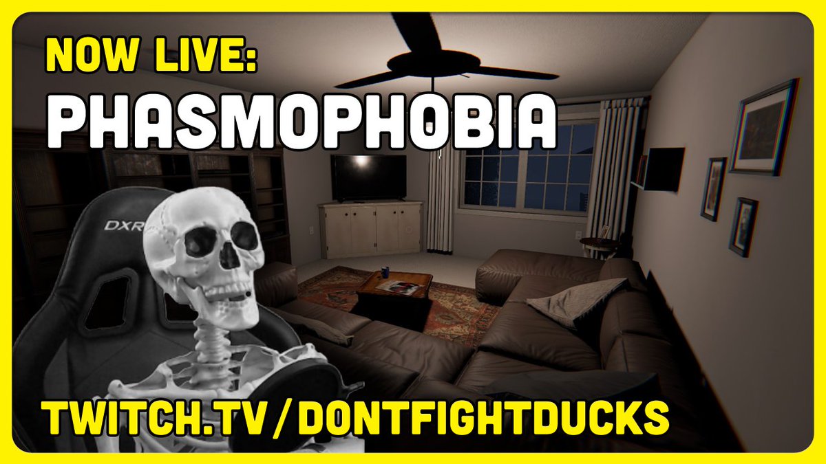 DontFightDucks (@dontfightducks) on Twitter photo 🔴 I'm BACK and LIVE on Twitch with Phasmophobia!
Tonight I'm being joined by <a href="/TheBrotaterchip/">Bro Taterchip</a> for some duos ghost hunting!
🔗 twitch.tv/DontFightDucks 🔴 I'm BACK and LIVE on Twitch with Phasmophobia!
Tonight I'm being joined by <a href="/TheBrotaterchip/">Bro Taterchip</a> for some duos ghost hunting!
🔗 twitch.tv/DontFightDucks