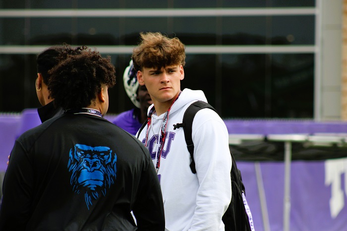 #TCU commit <a href="/Jesseford07/">Jesse Ford</a> was in the house to catch the Frogs' Saturday practice.