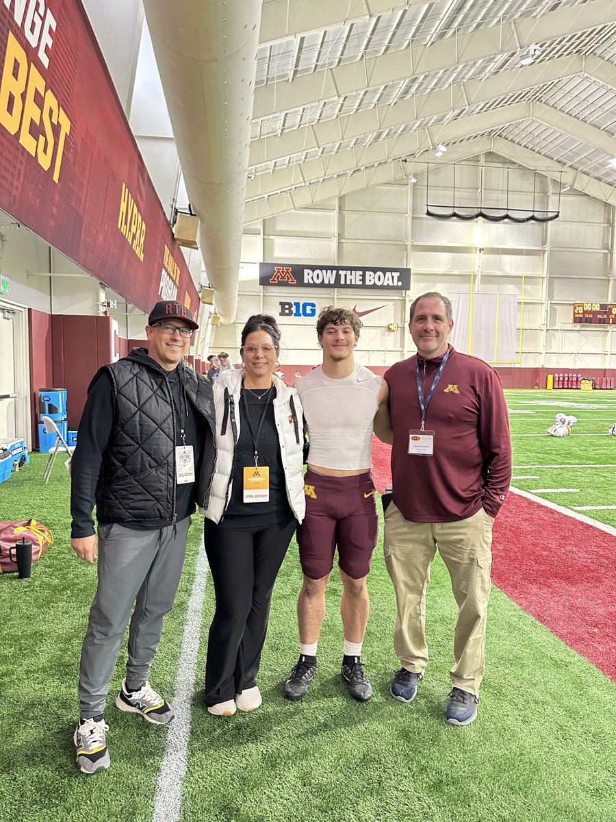 Got to watch KJ practice with the Gophers today with the Johnsons! A couple nice carries today for #33!