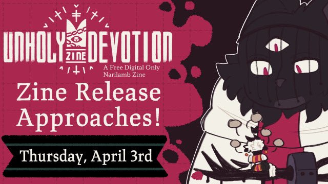 It’s almost here!

The Unholy Devotion zine will be releasing soon! Keep an eye out on April 3rd for the link to the PDF and all the digital merch goodies~ 

As stated before, this zine will be completely free for everyone to enjoy! ❤️