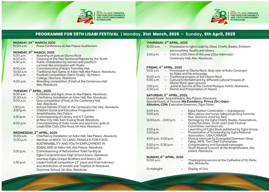 Lisabi Festival Line-up