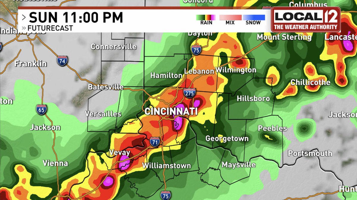 ⚠ Sunday's Severe Threat

Less than 24 hours from now it looks like we'll be dealing with some nasty weather across the #Cincinnati area. <a href="/Local12/">Local 12/WKRC-TV</a> 

✅ Threat begins in the northwest after 5PM.
✅ Threat expands southeast after 8PM.
✅ Threat ends areawide after 2AM.