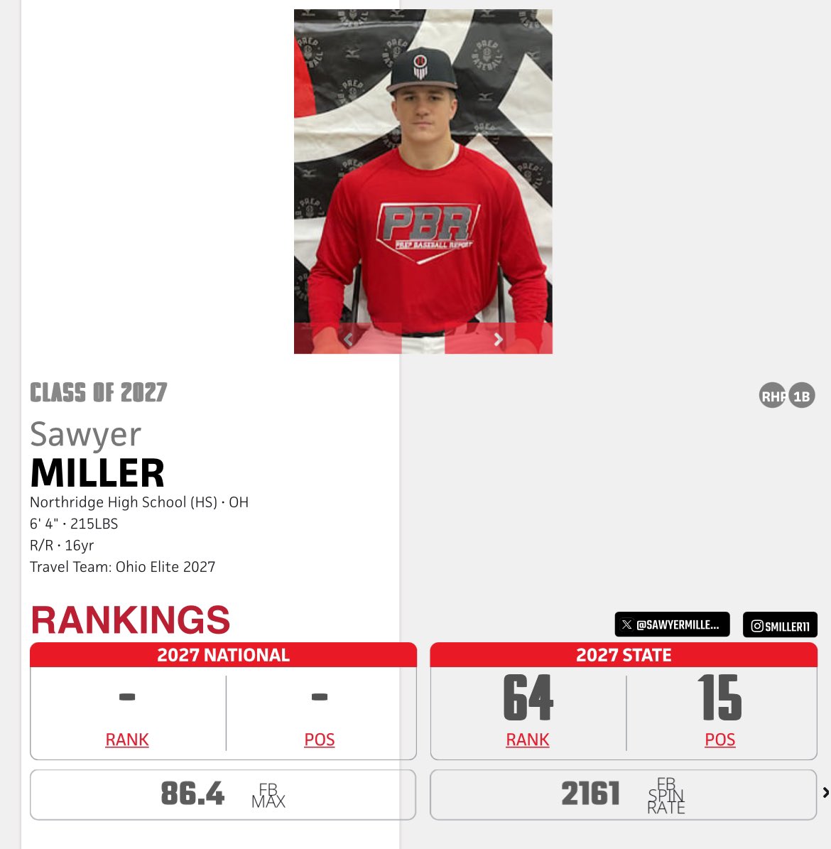 Also thank you to <a href="/PrepBaseballOH/">Prep Baseball Ohio</a> <a href="/weldyprep/">Kyle Weldon</a> for my ranking, excited for what the future holds.