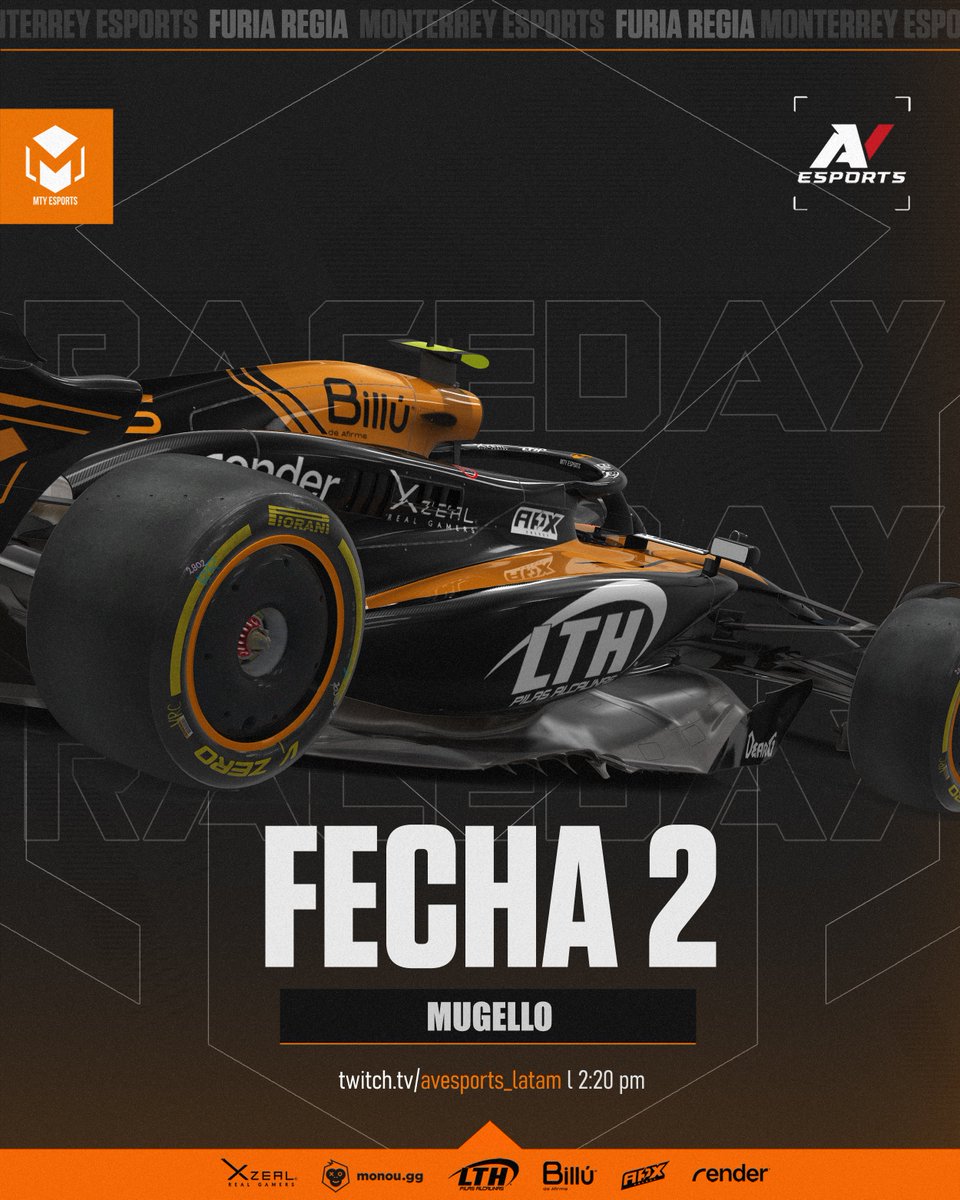 Monterrey Esports (@mtyesports_) on Twitter photo HOY HAY CARRERA!! 🏁 los esperamos en el chat apoyando a nuestros pilotos 🏎️
🏆 <a href="/avesports_latam/">AV Esports</a>
🕑 2:20 pm cdmx
🖥️ twitch.tv/avesports_latam
#MonterreyEsports #FuriaRegia🔥 HOY HAY CARRERA!! 🏁 los esperamos en el chat apoyando a nuestros pilotos 🏎️
🏆 <a href="/avesports_latam/">AV Esports</a>
🕑 2:20 pm cdmx
🖥️ twitch.tv/avesports_latam
#MonterreyEsports #FuriaRegia🔥