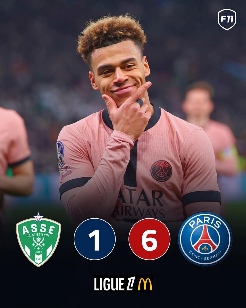 🚨 𝗤𝗨𝗘𝗟𝗟𝗘 𝗘́𝗤𝗨𝗜𝗣𝗘 ! Le PSG écrase Saint-Étienne 6-1  !  🔥

✅ 22 victoires en 27 matchs de Ligue 1
✅ AUCUNE DÉFAITE en Ligue 1
✅ qualifié en quart de finale de la Ligue des Champions
✅ qualifié en demi-finale de la Coupe de France
#PSG #football #Ligue1McDonalds