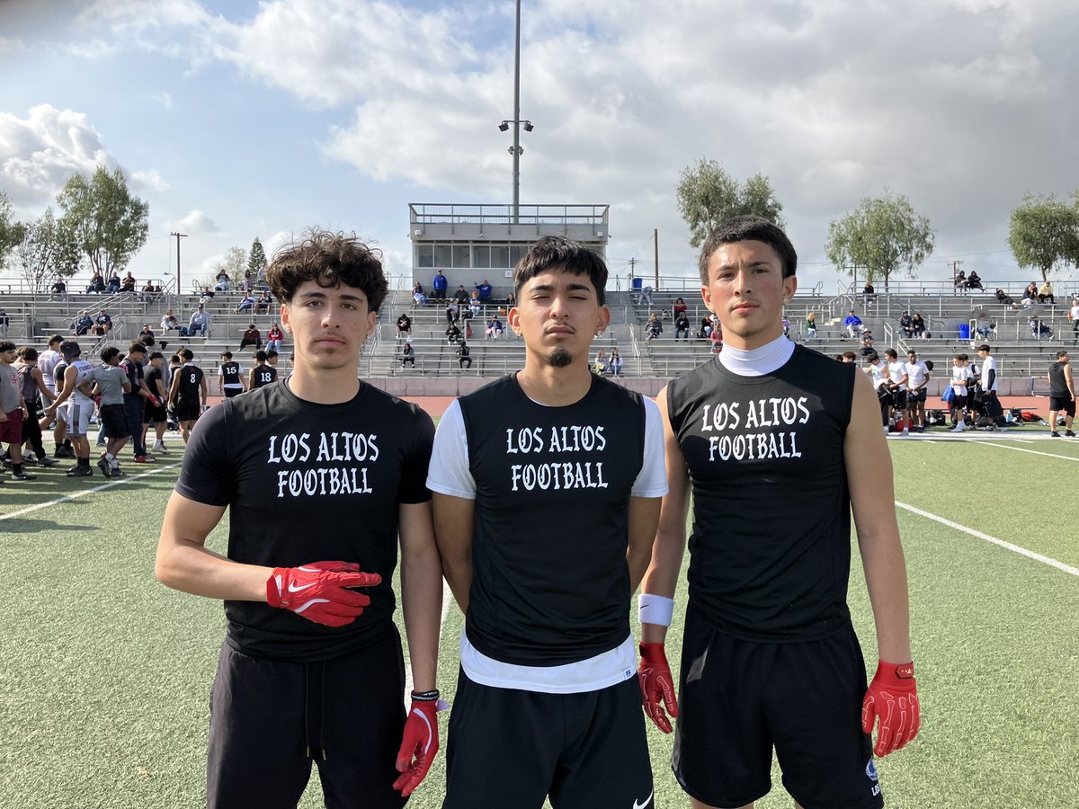 Mark the Shark (@coachmark_48) on Twitter photo Impressive trio for Los Altos QB <a href="/Diego_12K/">Diego castillo</a> DB/WR @GavnFlores2026 & WR/DB Josiah Cortez. LA has a few more nice looking players, they’ll make some noise this season
<a href="/LAConqsFootball/">Los Altos Conquerors Football</a> <a href="/SGVNSports/">Fred J. Robledo 👨🏻💻</a> <a href="/tspeterson40/">Tim Peterson</a> <a href="/GabrielNDuarte_/">Gabriel Duarte</a> Impressive trio for Los Altos QB <a href="/Diego_12K/">Diego castillo</a> DB/WR @GavnFlores2026 & WR/DB Josiah Cortez. LA has a few more nice looking players, they’ll make some noise this season
<a href="/LAConqsFootball/">Los Altos Conquerors Football</a> <a href="/SGVNSports/">Fred J. Robledo 👨🏻💻</a> <a href="/tspeterson40/">Tim Peterson</a> <a href="/GabrielNDuarte_/">Gabriel Duarte</a>