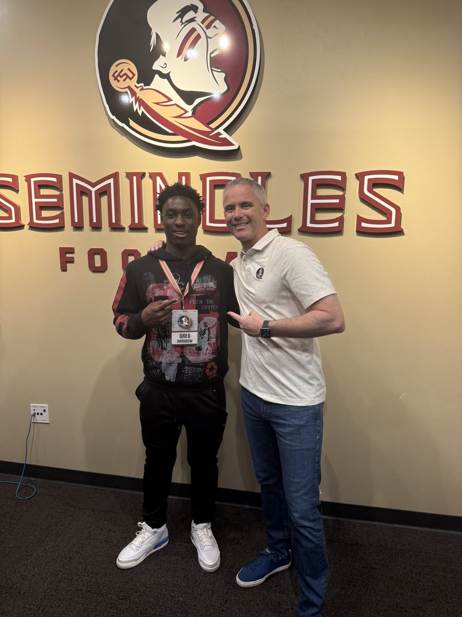 Had an amazing time at <a href="/FSUFootball/">FSU Football</a> today  🍢 🏈

<a href="/CoachJRut/">Jonathan Rutledge</a> <a href="/CoachYACJohnson/">DAVID JOHNSON</a> <a href="/CoachBMilesFSU/">Ben Miles</a> <a href="/CoachBBognar/">Brendan Bognar</a> <a href="/PrestonB49/">Preston Brady</a> <a href="/dyray22/">Darrick Yray</a> <a href="/Coach_Norvell/">Mike Norvell</a> <a href="/Coach2Bless/">Devin Rispress</a> <a href="/_DJDaniels/">DJ Daniels</a> <a href="/FSUCoachJP/">John Papuchis</a> <a href="/Coach_Eleyssami/">Alex Eleyssami FSU</a> <a href="/MacCorleone74/">Rion (Ree-un) Young</a> <a href="/LawrencHopkins/">Lawrence Hopkins</a> <a href="/najehwilk/">Najeh Wilkins</a>