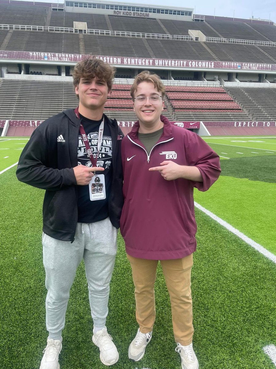 Stryker Davidson (@strykerdavidson) on Twitter photo Had a great time at Eastern Kentucky today thanks <a href="/CoachMathies/">Eric Mathies</a> for inviting me out‼️
<a href="/GRCHS_Football/">George Rogers Clark Football</a> <a href="/MikeDDietzel1/">CoachDietz</a> <a href="/CoachDerekDay/">Derek Day</a> <a href="/Coach__Jake/">Jake Johnson</a> <a href="/EKUWWells/">Walt Wells</a> <a href="/jaxegan_eku/">Jax Egan</a> Had a great time at Eastern Kentucky today thanks <a href="/CoachMathies/">Eric Mathies</a> for inviting me out‼️
<a href="/GRCHS_Football/">George Rogers Clark Football</a> <a href="/MikeDDietzel1/">CoachDietz</a> <a href="/CoachDerekDay/">Derek Day</a> <a href="/Coach__Jake/">Jake Johnson</a> <a href="/EKUWWells/">Walt Wells</a> <a href="/jaxegan_eku/">Jax Egan</a>