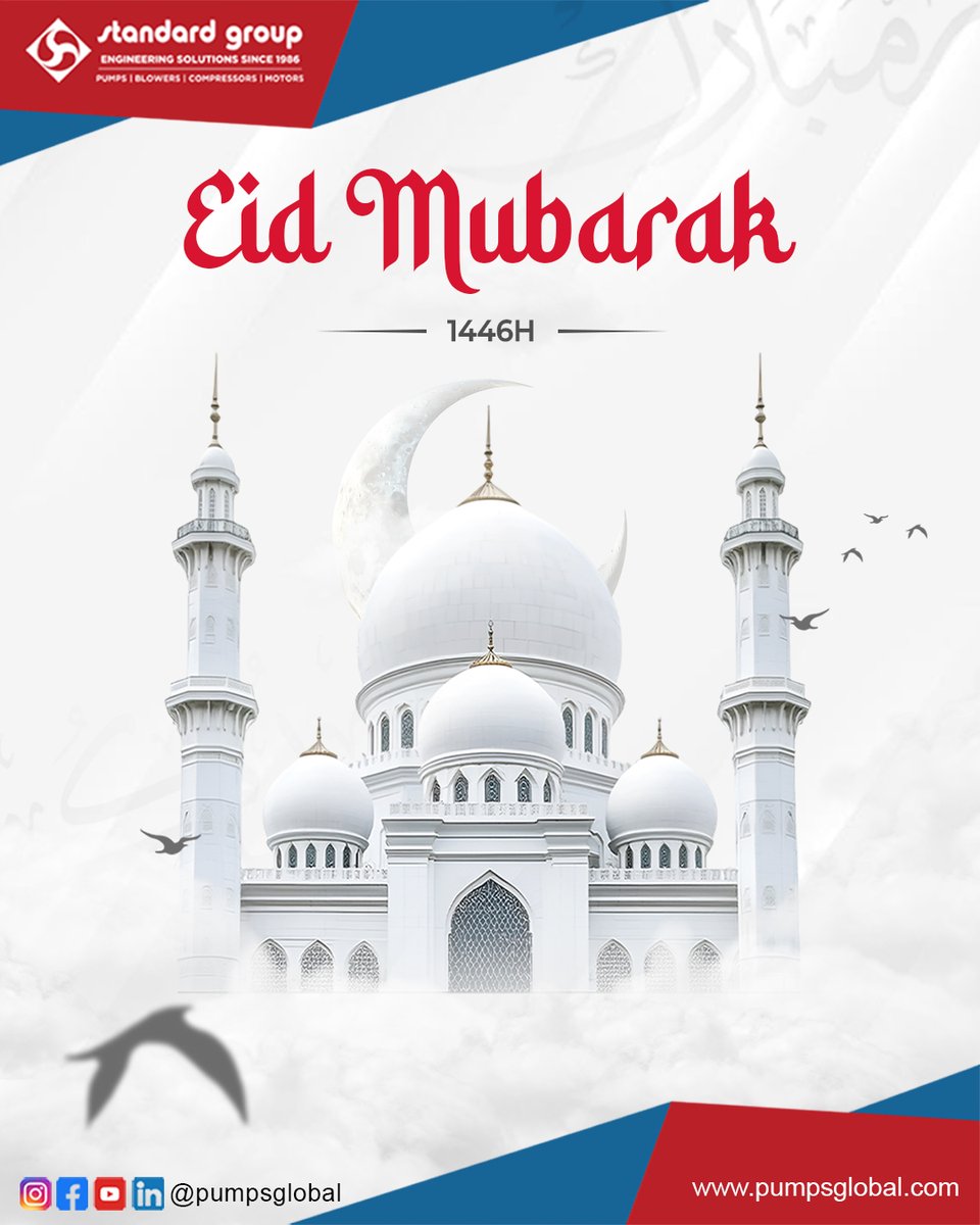 Eid Mubarak from all of us at Standard Group! As we celebrate this blessed occasion, we wish you and your loved ones peace, prosperity, and joy. May your day be filled with warmth, happiness, and the spirit of togetherness—today and always. #StandardGroup #EidMubarak #PumpsGlobal