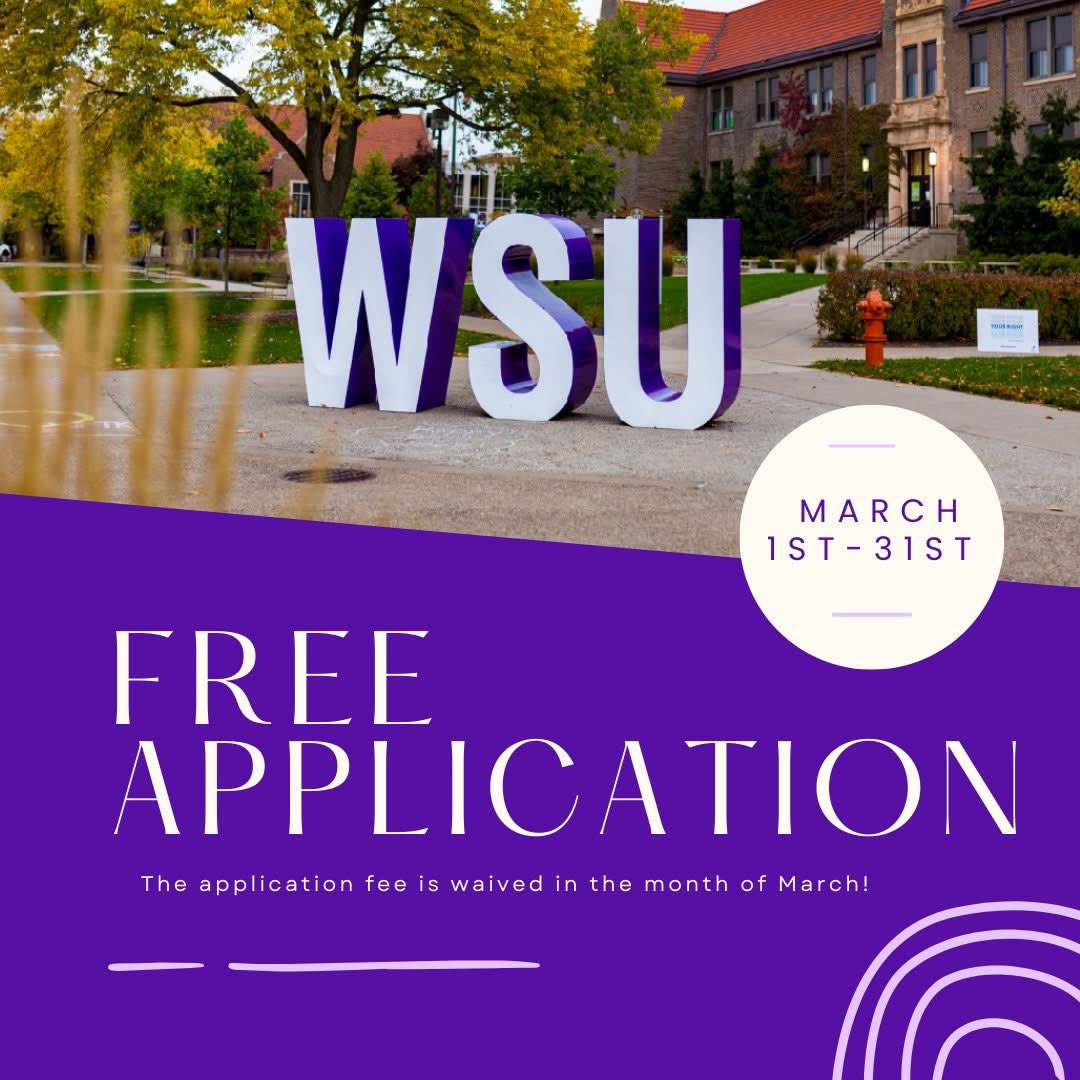WSU_ATProgram's tweet photo. Free Application Month @winonastateu ends Monday!  Yes, it's true...whether you're applying as an undergraduate student or graduate student, the application fee is waived until the end of March. Apply today! #FREEApplication

https://t.co/kp7DaZk3KJ https://t.co/7fJ6EJPJxs