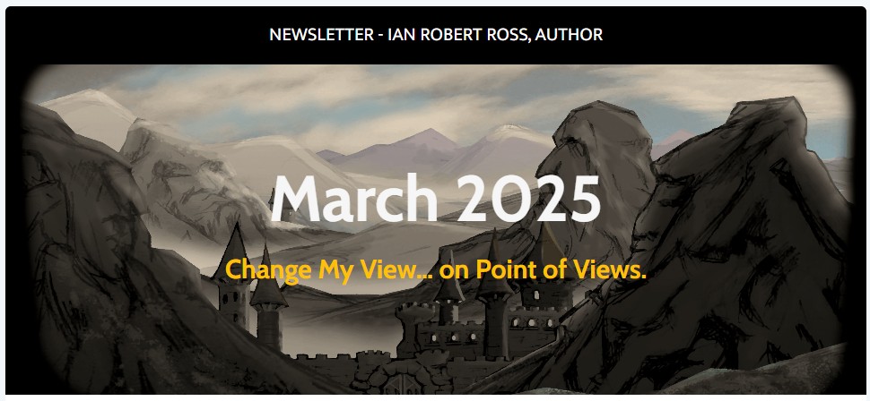 My March newsletter will go out tomorrow at midnight, looking at POV characters (and spoilers for new ones in Kings of Kramwen, due out later this year.)

New subscribers can sign up on my site. ianrobertross.com/newsletter/

#amwritingfantasy #writingcommunity  #writing #epicfantasy