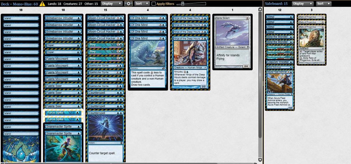 babbuja94's tweet photo. lost in final of the pauper challenge, in Island Mirror Match, after losing first round and beating pauper best player @LuffydochapuDe1 in the world. Very happy for the result! @fireshoes for value . #pauperChallenge https://t.co/OCDlwhTdQx