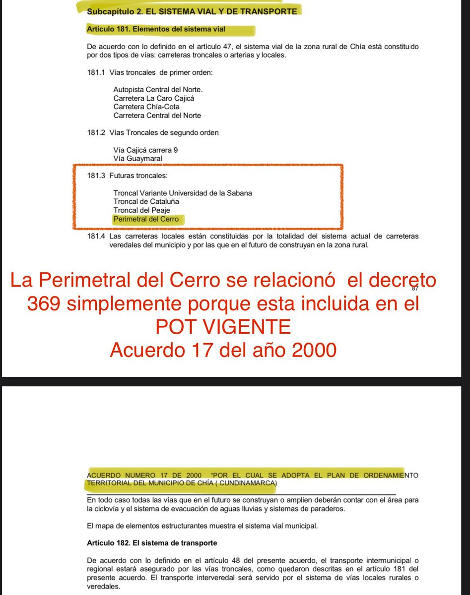 RuraliaUrbana's tweet photo. Convoca e Invita Comunidad de Vereda Tiquiza del Municipio de Chía Cundinamarca a una MANIFESTACIÓN Digna y Pacífica este 30 de Marzo/2025 desde las 9am, CONTRA el DECRETO 369/2023 que da ampliación de las vías veredales: Lourdes como Valvanera, y a la Troncal del Cerro o Perimetral del Cerro.
(Ver Imagen 1)

Esta última vía mencionada fue descartada para su ejecución desde 2015, en periodo del entonces Alcalde Guillermo Varela @AlcaldiaChia, luego de presentarse Acción Popular, manifestarse ciudadanía en calles rechazando la misma y retirarse la intención del Concesionario de desarrollar dicha infraestructura, la cual, de manera irresponsable, ahora  REVIVE esta "compilación" que supone el Decreto 369/2023.
(Imagen 2)

(Ver posteo citado, alusivo a reporte del Medio CHÍA COMO VAMOS @josediazrmos)

(Imágenes referenciales 3 y 4)

Este Decreto 369/2023 fue emitido en periodo de @Alcalde_Segura, al cual el Repitente alcalde @LeoA_Donoso le hace continuismo (mientras casualmente licenciamientos constructivos - en lo que proyectara el desestimado trazado - a la par se han otorgado a lado y lado de su trayecto) generando una enorme preocupación sobre su revivida proyección, la cual afecta y vulnera socioeconómica como culturalmente comunidades veredales asentadas también de Cerca de Piedra, Fagua, Fonqueta, como al Resguardo Indígena existente en este sector de "La Ciudad de La Luna", ubicado hacia la Serranía del Majui (Cerros Occidentales), exponiéndoles, de erigirse la tal Perimetral o Troncal del Cerro, a posibles remociones en masa, dado que imponer una vía de este calado con sus cargas es demostración de una precaria gestión del riesgo dadas las características orográficas de la cadena montañosa, generando igual serias amenazas a la Estructura Ecológica Principal sobre Áreas de Especial Protección Ecosistémica y Agrológica en Suelos Rurales. 
@RELE_CIDH 
@dw_espanol 
@LenAmazonas
@inst_humboldt
@UNGRD
@MinTransporteCo
@CundinamarcaGob
@concejochia
@tacundinamarca
@judicaturacsj
@AsuRioComunica 
@acciondirekta
@rediaccion
@Mijagui 
@NoticiasUno 
@LigaNoSilencio
@VoragineCo
@elefantescol
@elespectador
@RTVCnoticias