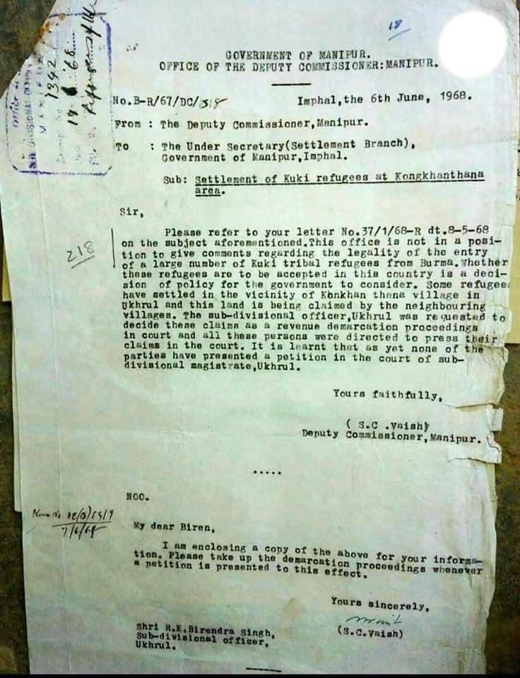donilsh's tweet photo. @Neiluog20 @RahulSeeker @himantabiswa @NBirenSingh @Neiluog20 ….historical records says something else. Kukis were brought in as refugees. Have some shame . Business as usual of land grabbing can’t go on anymore. https://t.co/3h9gWSedz1