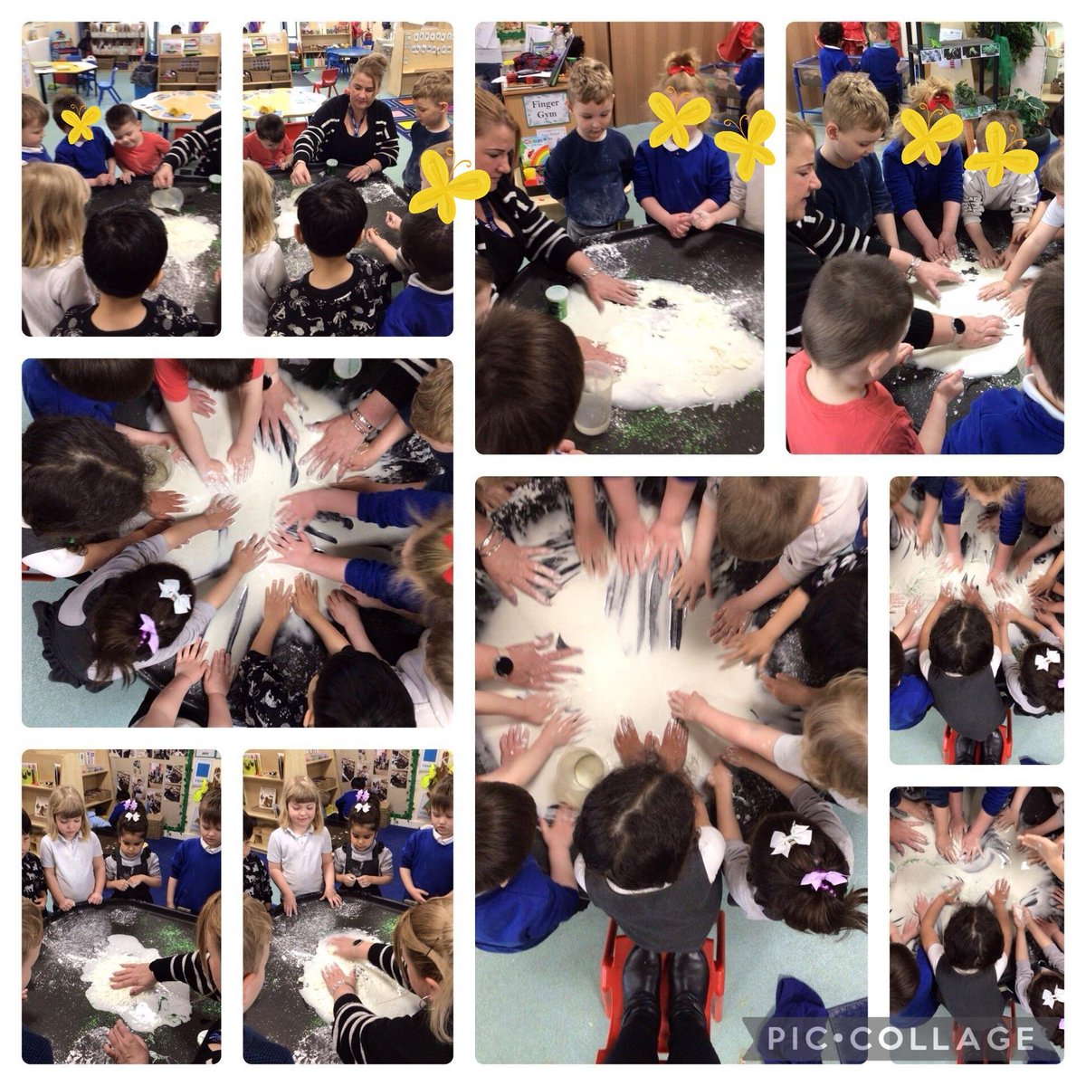 HMSWizardFS1's tweet image. Lots of fun in the nursery mixing water, cornflour, and glitter! 
A sensory activity for the children&apos;s hands, which all the children enjoyed. Mrs Thornhill also LOVED it! @DeltaStrand 
@HMSWizardFS1 #EYFSFun