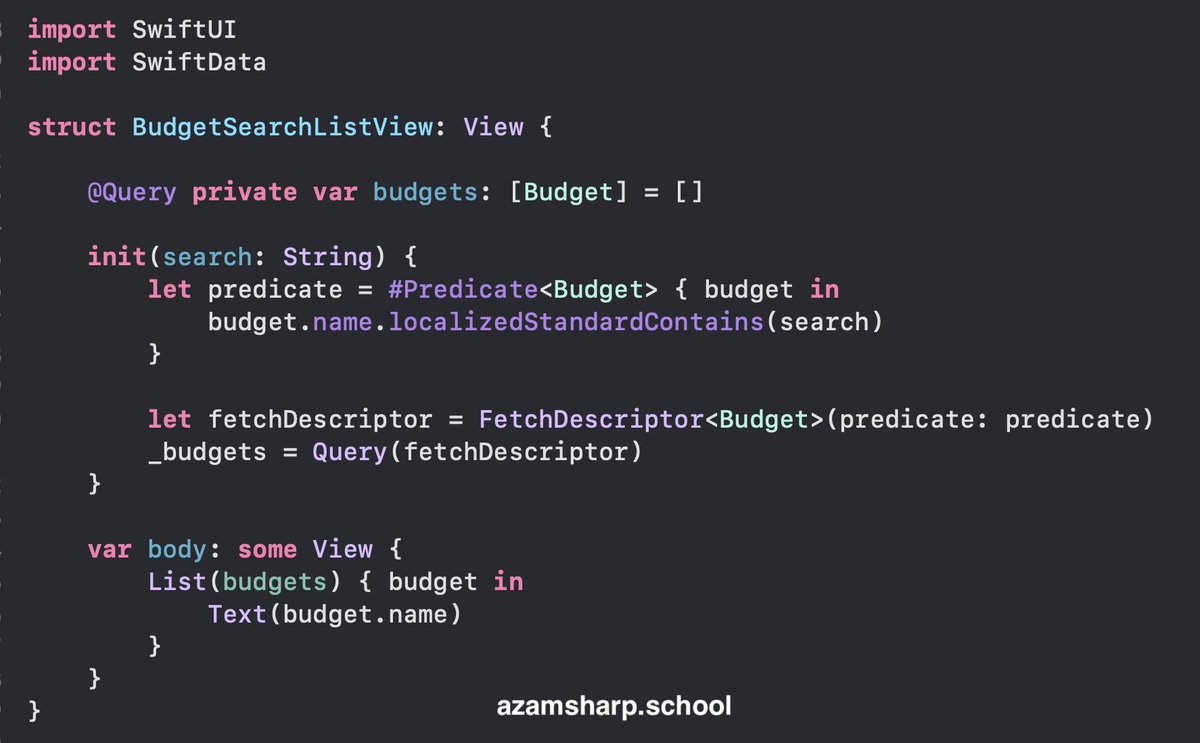 azamsharp's tweet image. Searching in #SwiftData Using Dynamic Queries 

#SwiftUI