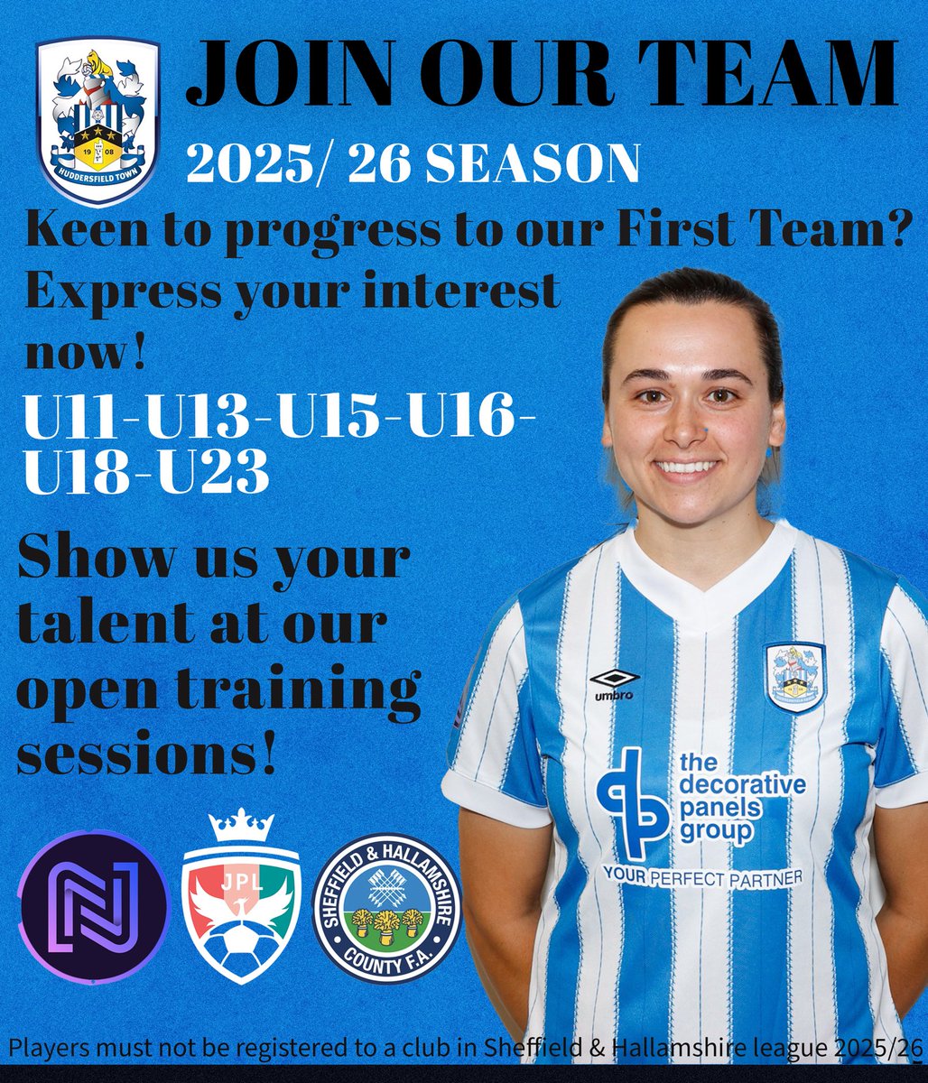Are you interested in being part of Huddersfield Town Women’s FC? Register your interest now. 💙💛

forms.gle/2eiRw7HkwzQJ1Z…