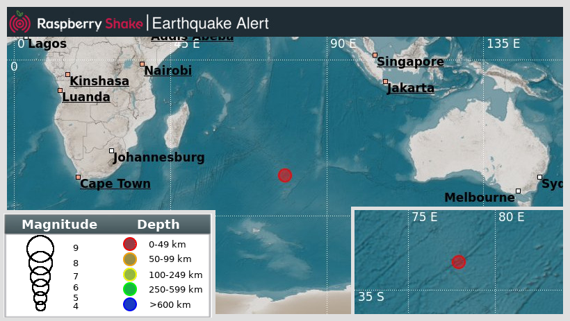 raspishakEQ's tweet photo. Preliminary M5.0 #Earthquake
ID: #rs2025gexeus
2090km from #PortMathurin, #Mid-IndianRidge
2025-03-29 15:35 UTC
Source: #GFZ
@raspishake
Join the largest #CitizenScience EQ community ➡ https://t.co/Y5O0dgJqJF
EVENT ➡ https://t.co/BXGWC6AAGQ https://t.co/9n5WcNQv6u