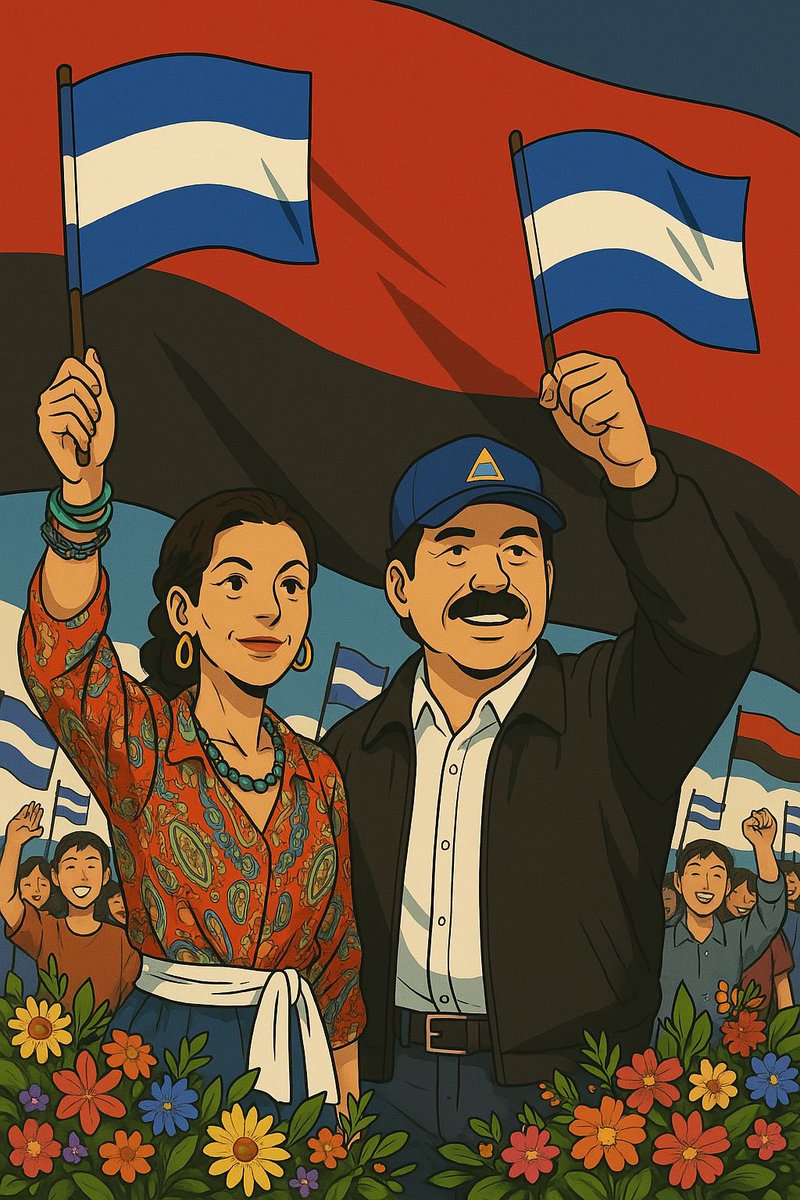 🔴⚫️ El Comandante Daniel Ortega y la Compañera Rosario Murillo caminan junto a su pueblo, tejiendo un futuro de esperanza.